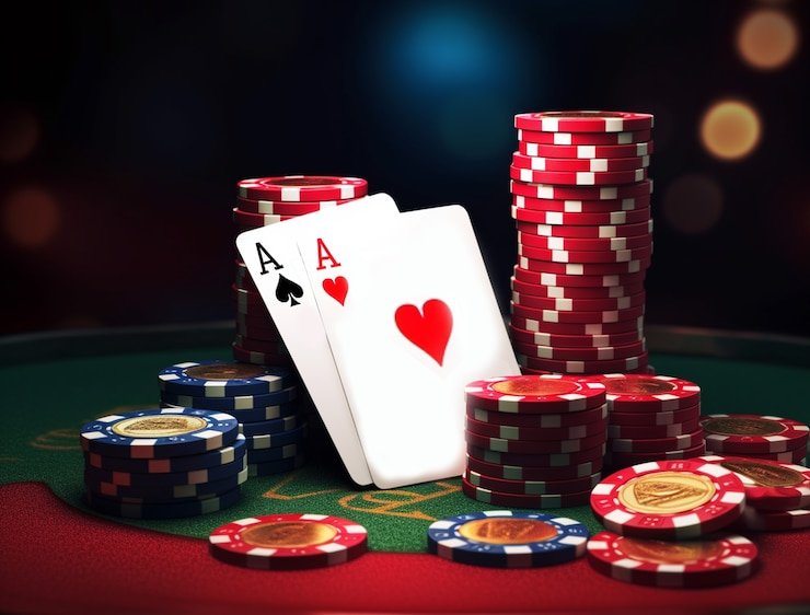 Antarmuka meja blackjack langsung dengan tombol taruhan dan statistik dealer